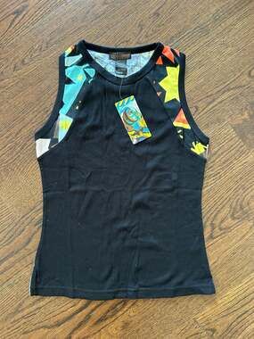 Hayes Spanish Knitwear Abstract Pattern Tank Top